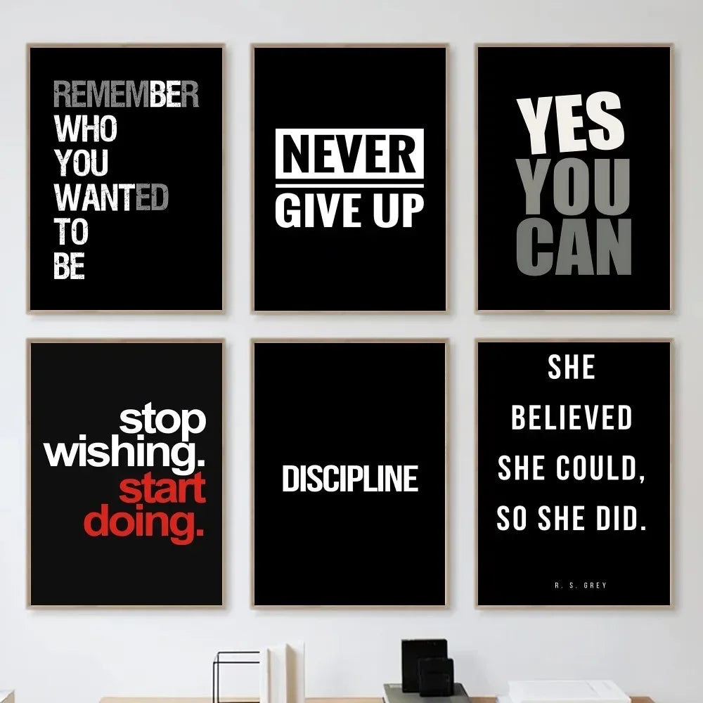 Motivational Text Art Retro Poster Home Living Room Bedroom Bar Cafe Art Decor