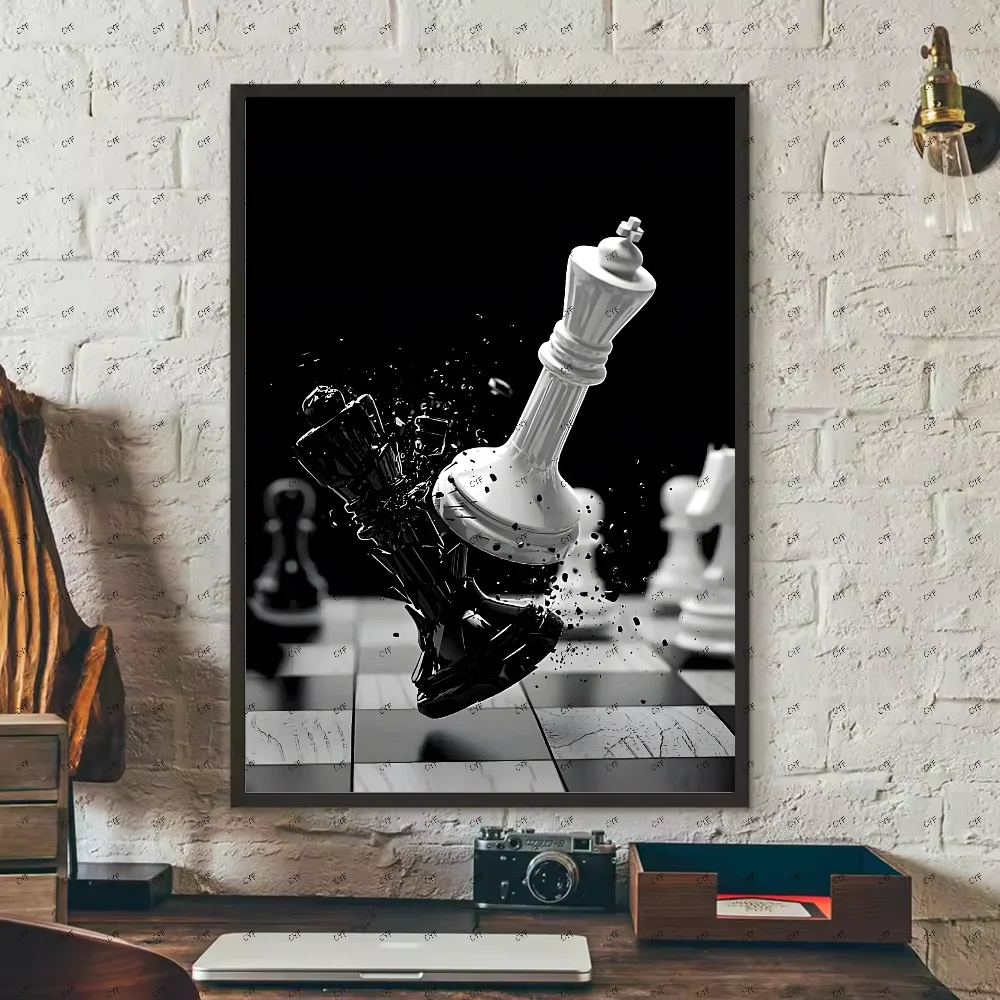 Chess Lovers Motivational Art Poster HD art sticky wall waterproof home living room bedroom bar aesthetic decoration