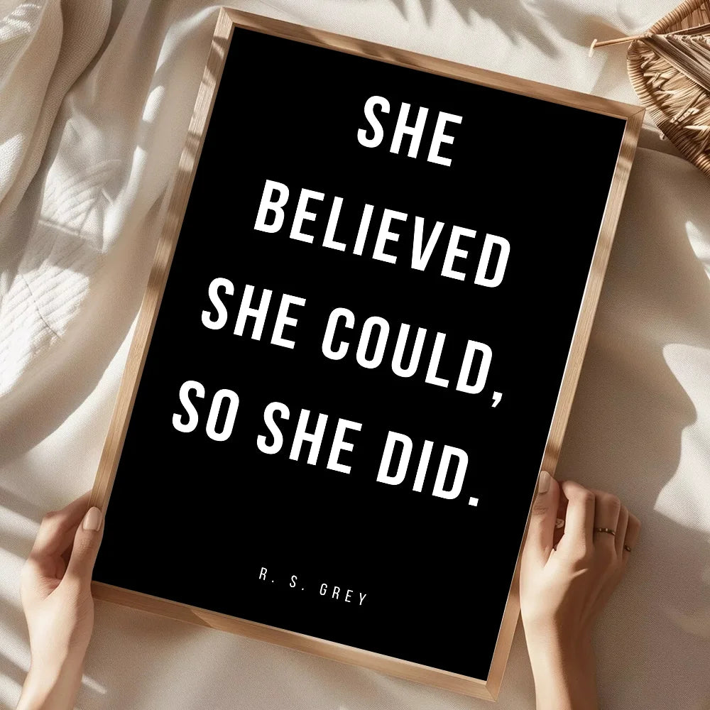 Motivational Text Art Retro Poster Home Living Room Bedroom Bar Cafe Art Decor