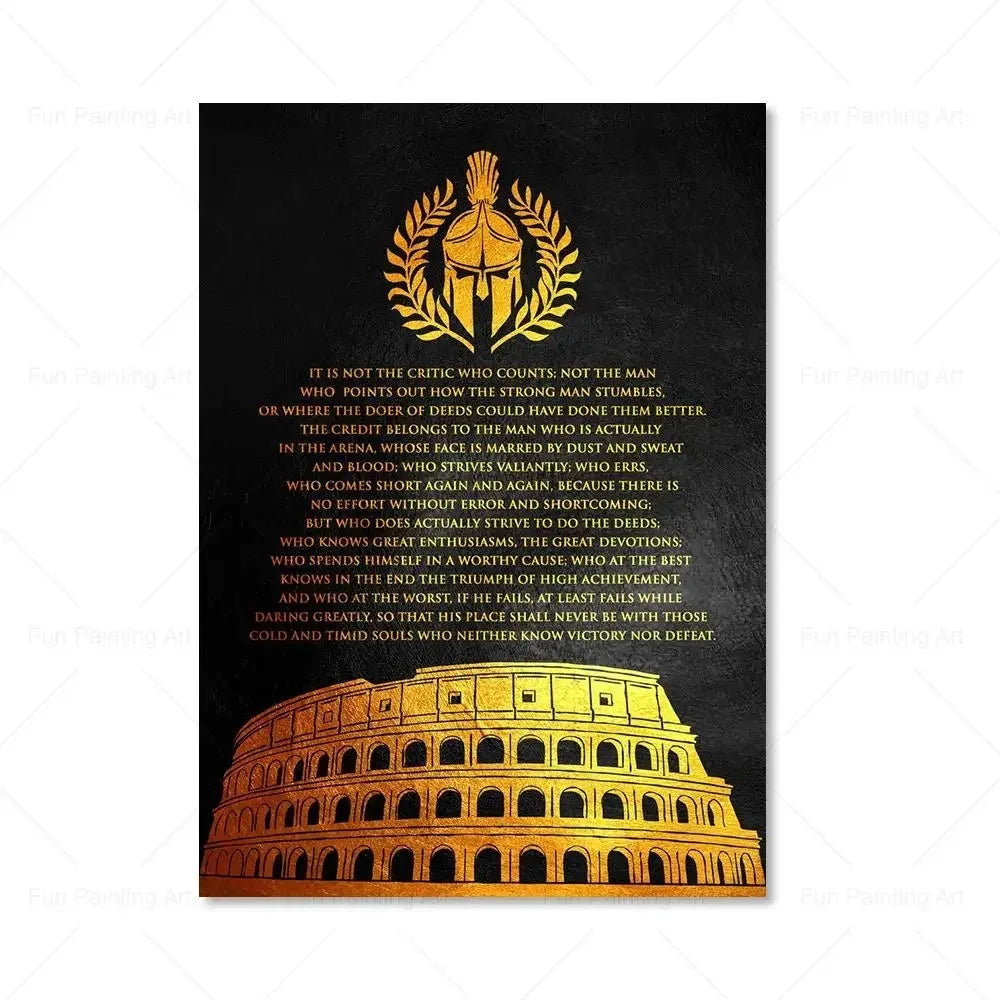 Motivational Quote Art Posters for Wall Black Golden Letters Inspiring Canvas Painting Wall Art Picture Office Living Room De