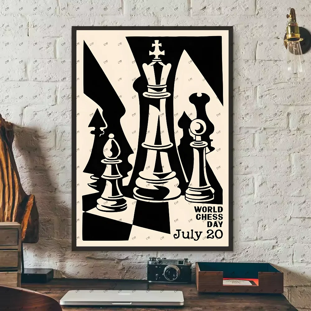 Chess Lovers Motivational Art Poster HD art sticky wall waterproof home living room bedroom bar aesthetic decoration