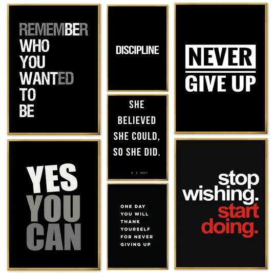 Motivational Text Art Retro Poster Home Living Room Bedroom Bar Cafe Art Decor