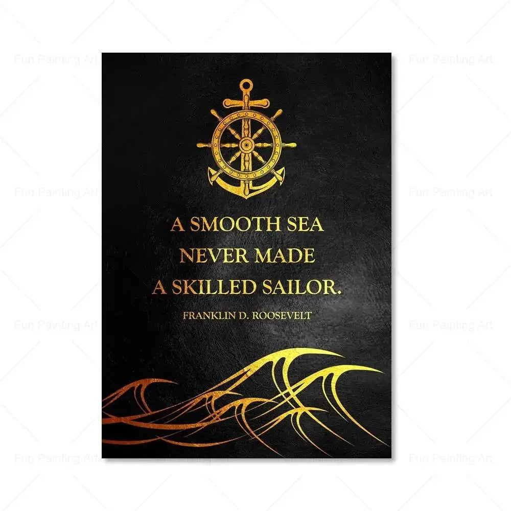 Motivational Quote Art Posters for Wall Black Golden Letters Inspiring Canvas Painting Wall Art Picture Office Living Room De