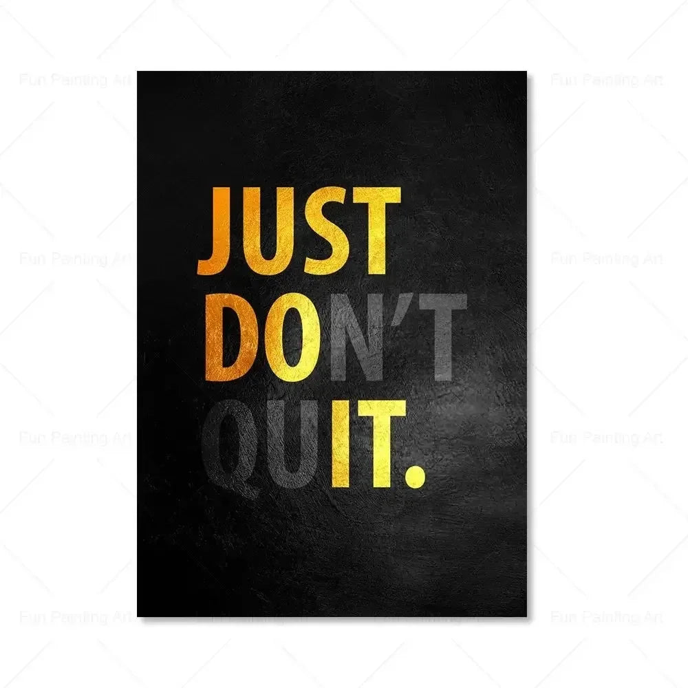 Motivational Quote Art Posters for Wall Black Golden Letters Inspiring Canvas Painting Wall Art Picture Office Living Room De