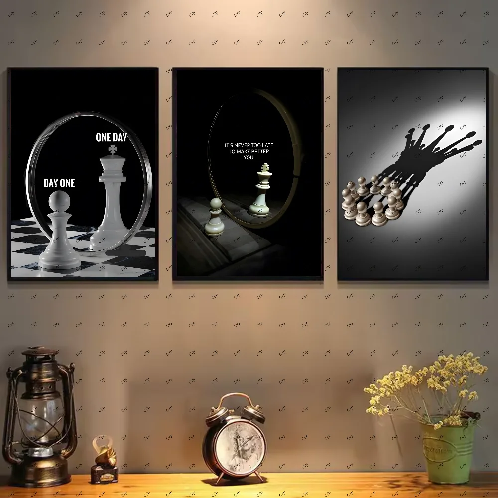 Chess Lovers Motivational Art Poster HD art sticky wall waterproof home living room bedroom bar aesthetic decoration