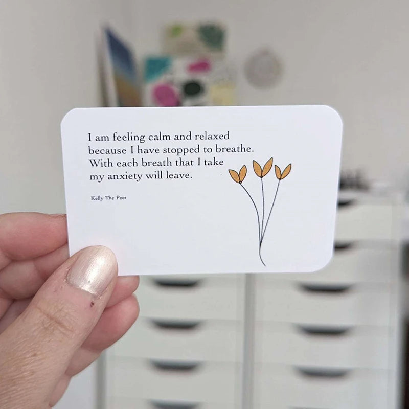 Anxiety Relief Pocket Card Anxiety Affirmations Card Pack Mental Health Gifts Support Mental Thank You Cards Of Soothing Words