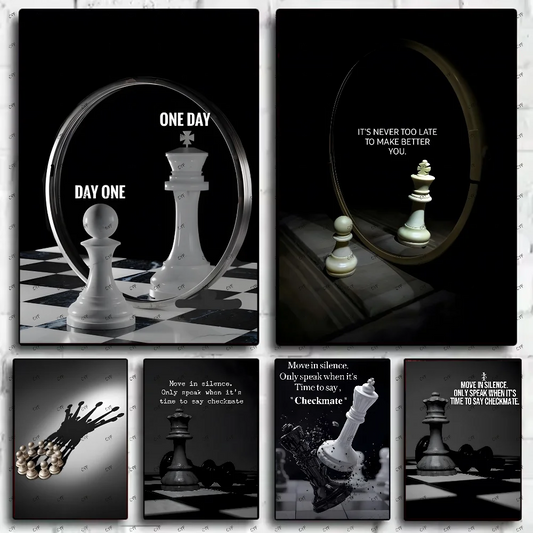 Chess Lovers Motivational Art Poster HD art sticky wall waterproof home living room bedroom bar aesthetic decoration