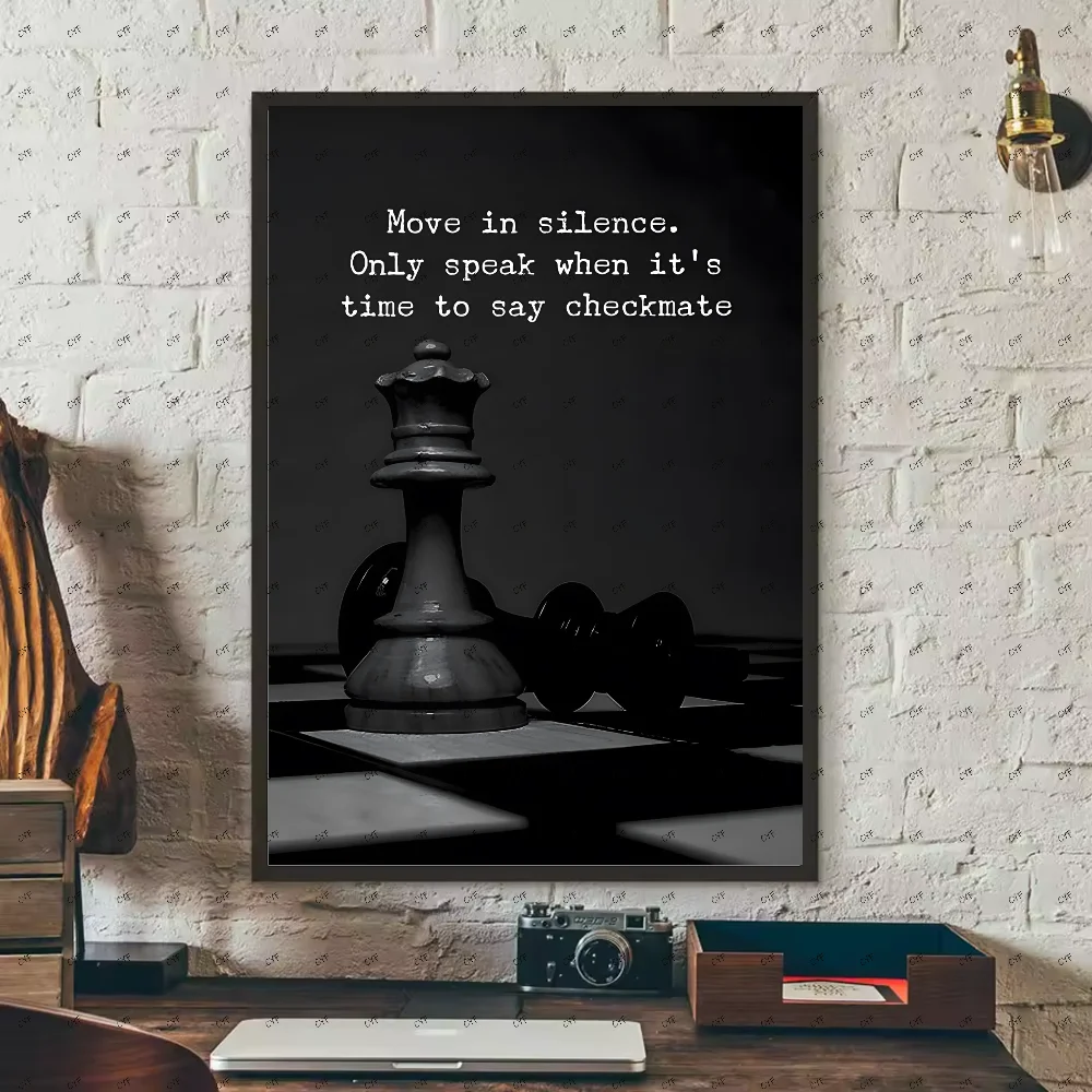 Chess Lovers Motivational Art Poster HD art sticky wall waterproof home living room bedroom bar aesthetic decoration