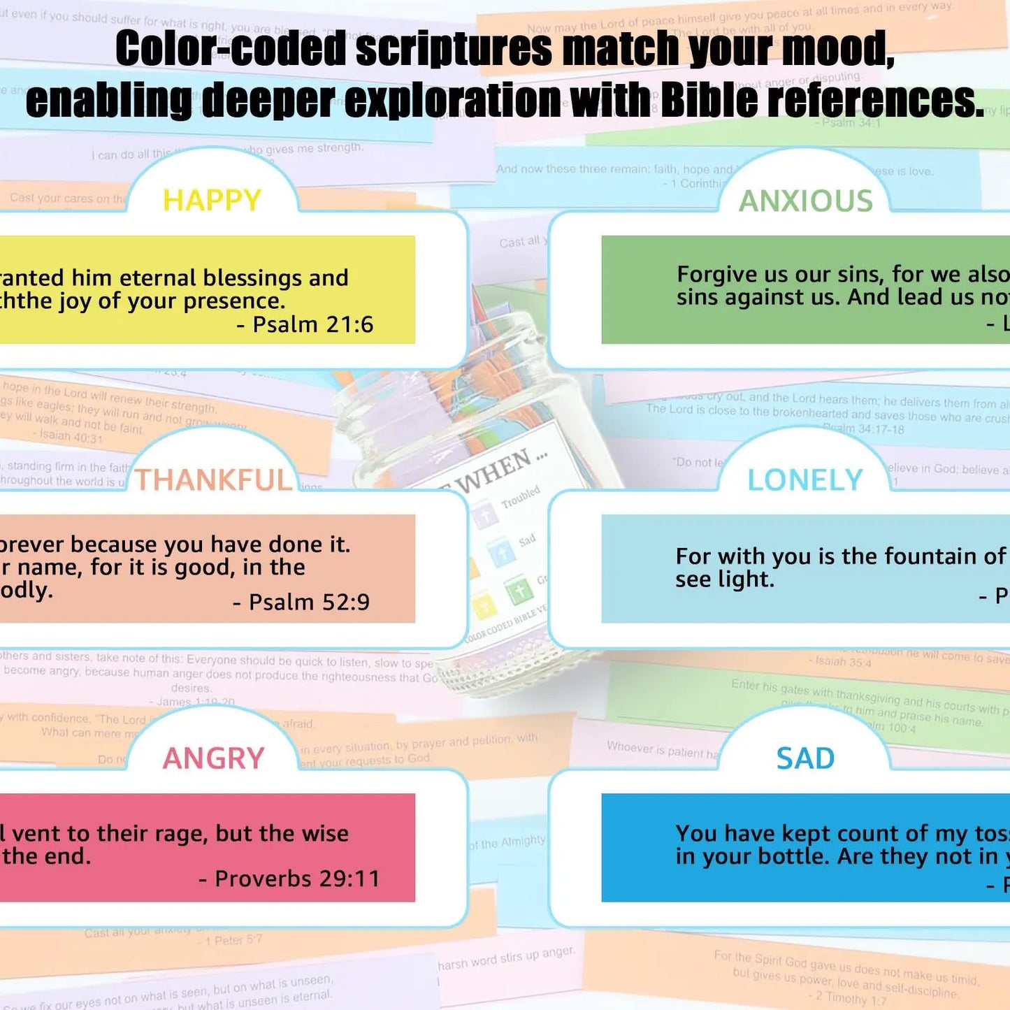 Bible Verses Jar/Daily Motivational Prayer Jar