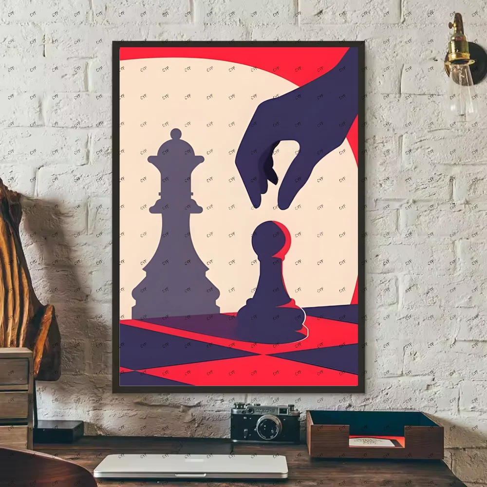 Chess Lovers Motivational Art Poster HD art sticky wall waterproof home living room bedroom bar aesthetic decoration