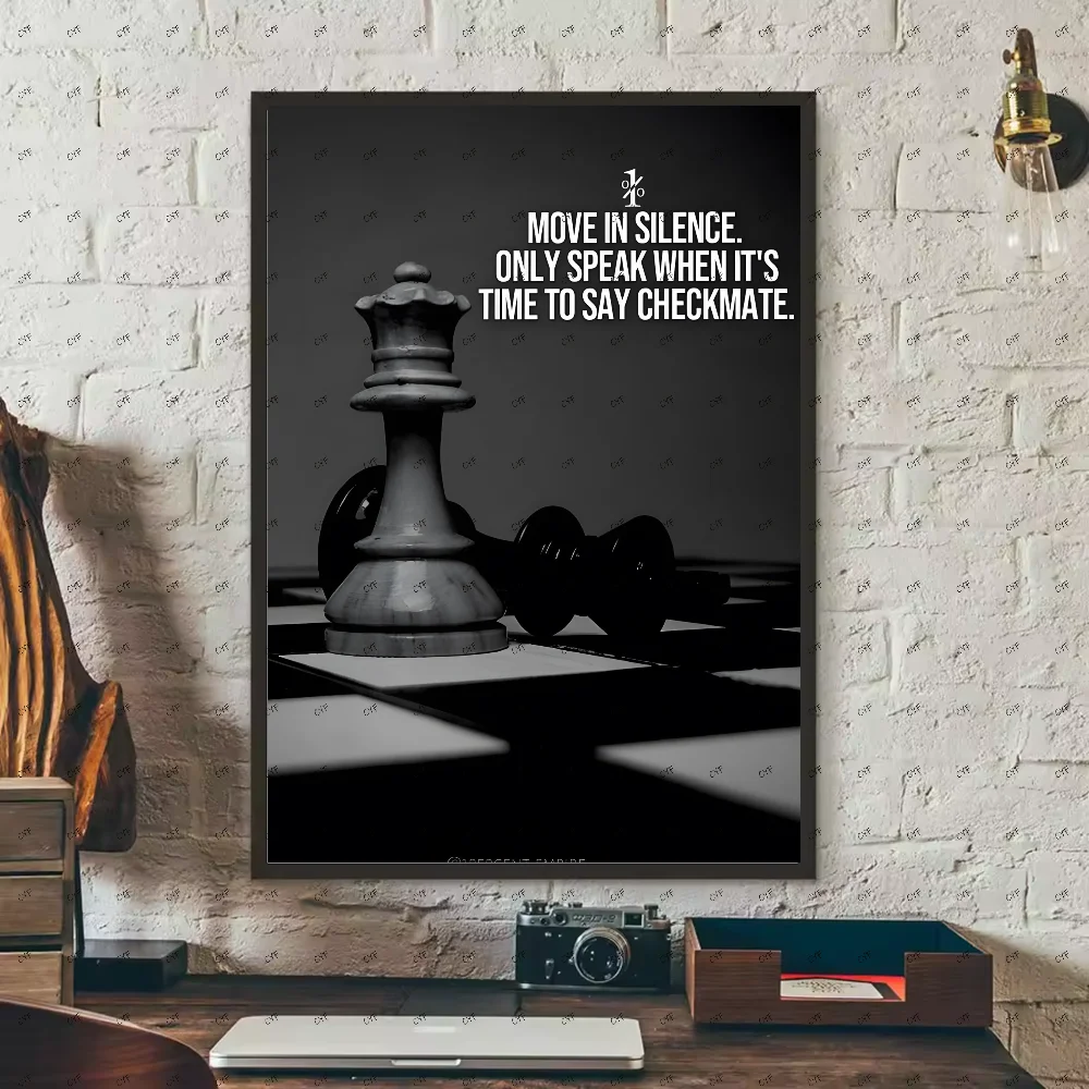 Chess Lovers Motivational Art Poster HD art sticky wall waterproof home living room bedroom bar aesthetic decoration