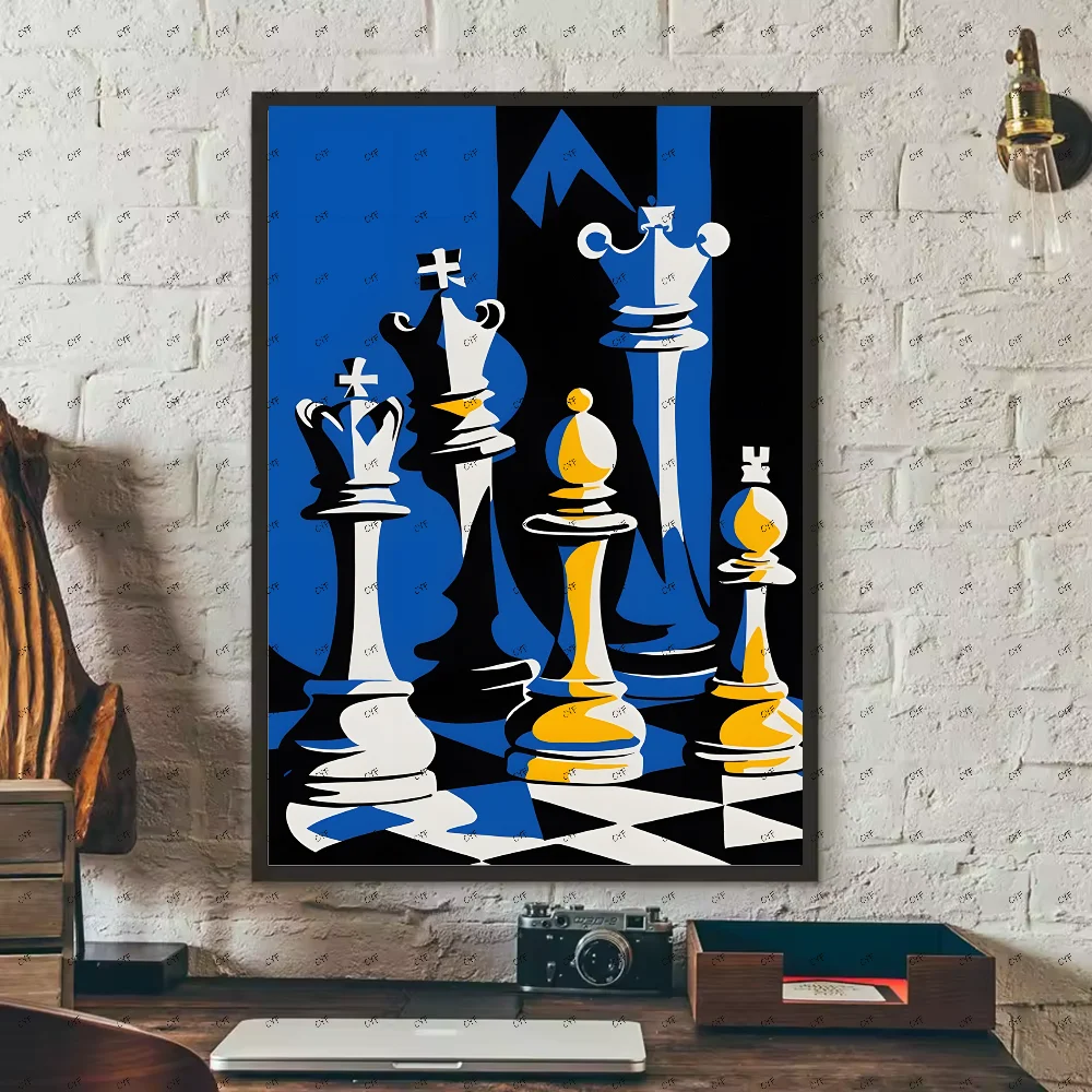 Chess Lovers Motivational Art Poster HD art sticky wall waterproof home living room bedroom bar aesthetic decoration