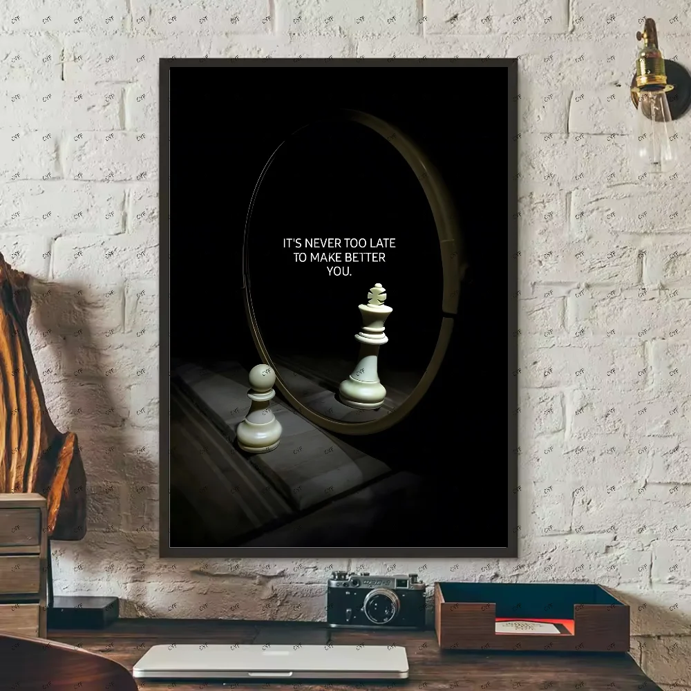 Chess Lovers Motivational Art Poster HD art sticky wall waterproof home living room bedroom bar aesthetic decoration
