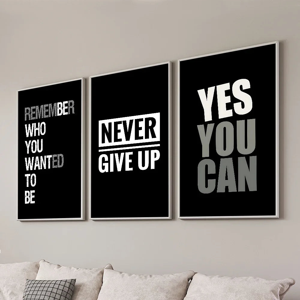 Motivational Text Art Retro Poster Home Living Room Bedroom Bar Cafe Art Decor