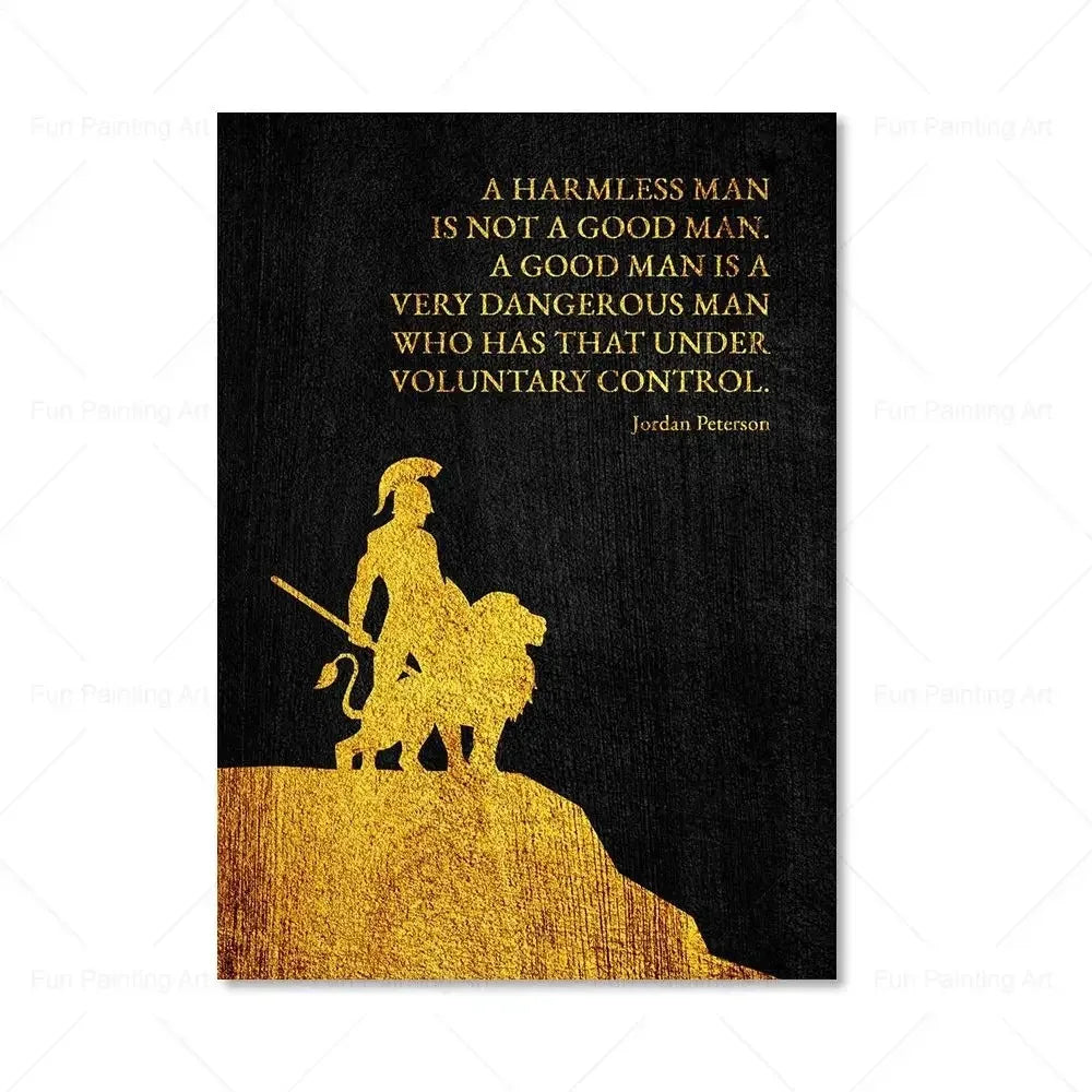 Motivational Quote Art Posters for Wall Black Golden Letters Inspiring Canvas Painting Wall Art Picture Office Living Room De